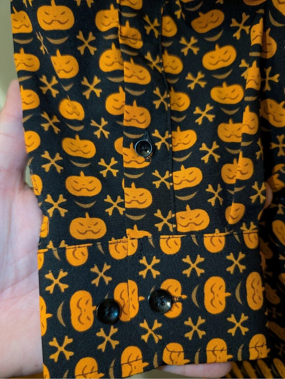 Tom Baine Halloween Collection Slim Fit Men's Orange Black Shirt Size L 16-16.5